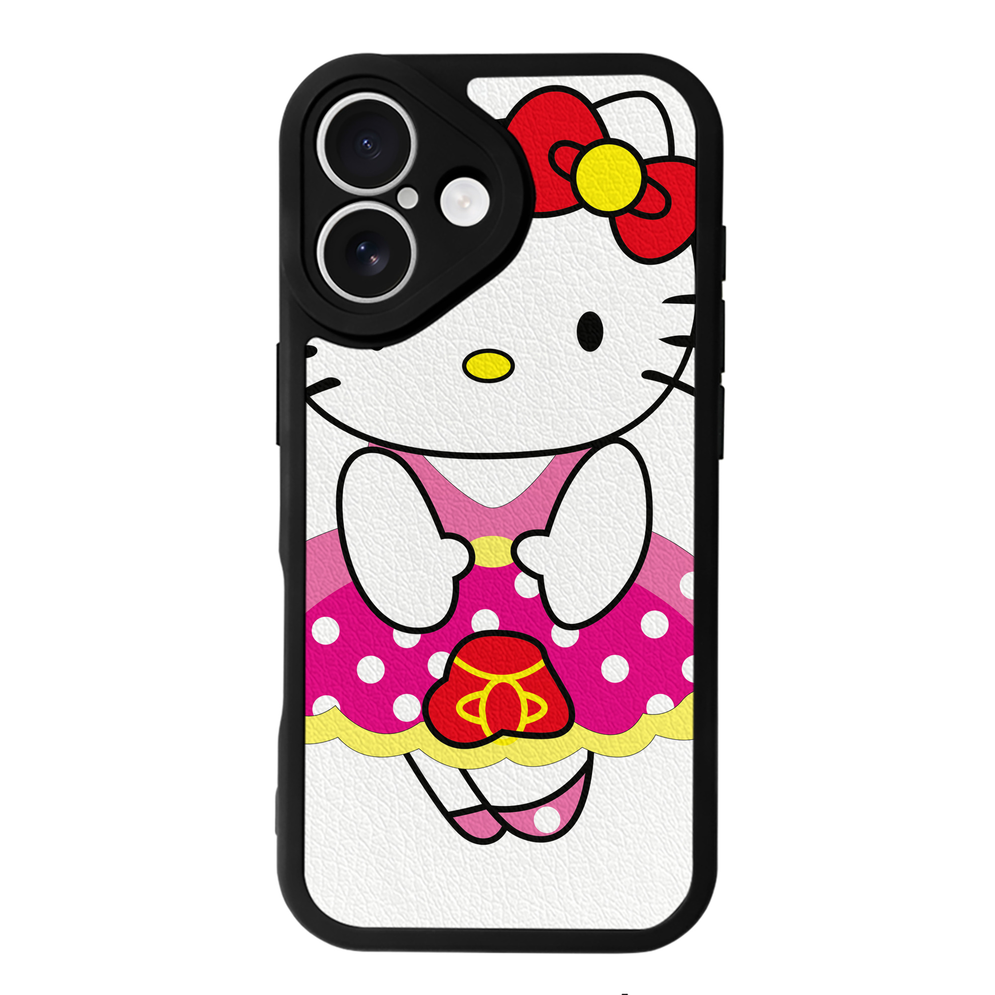 （画像用） Hello Kitty ハローキティ 【iPhone 16シリーズ対応】シリコンスマホケース（レザー調） 材質：シリコン